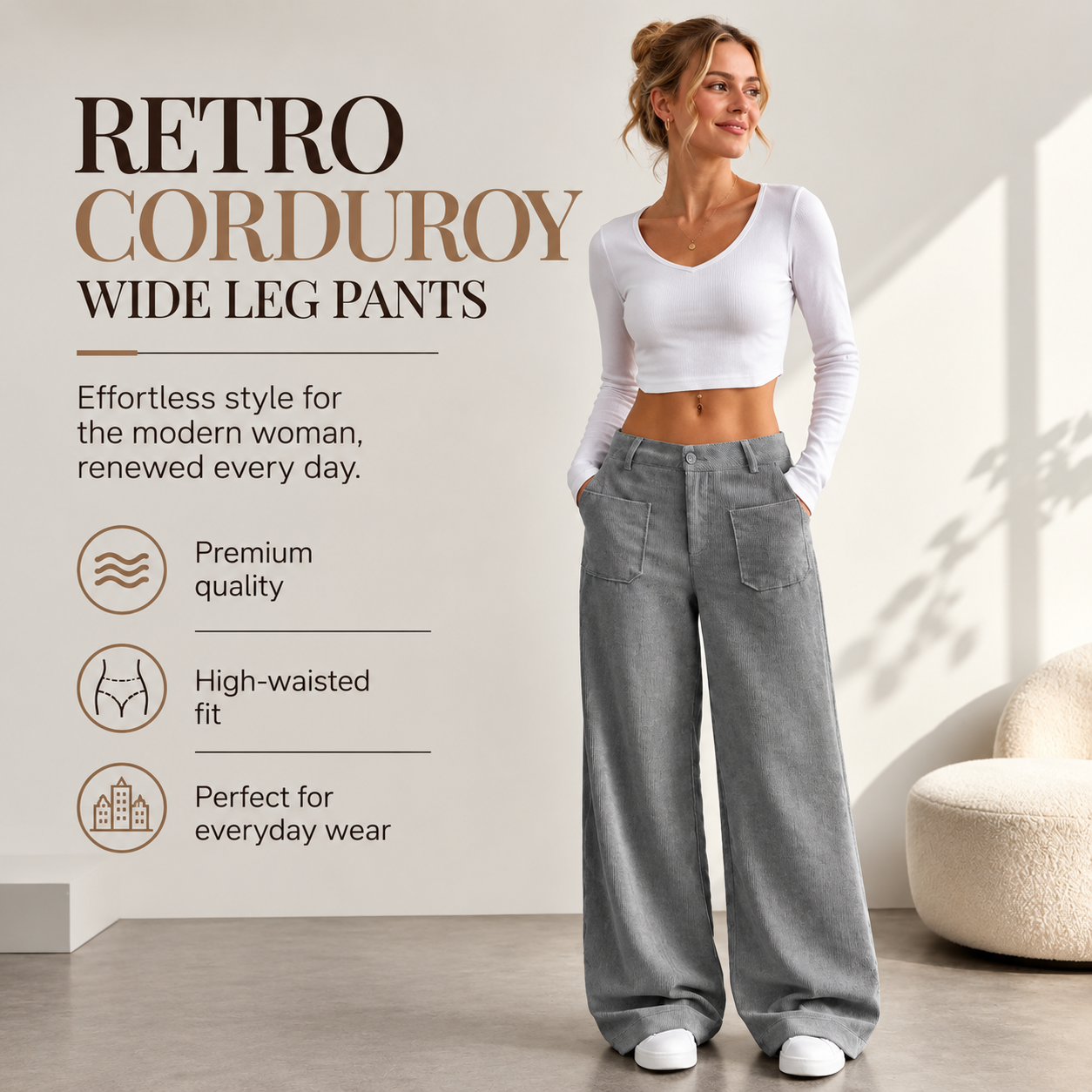Hazel™ | Comfortable Wide Leg Pants with Pockets