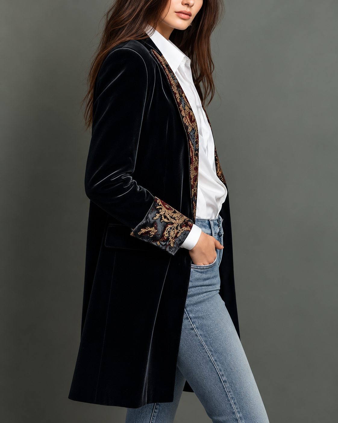 Sandra™ | Elegant Blazer with Baroque Print