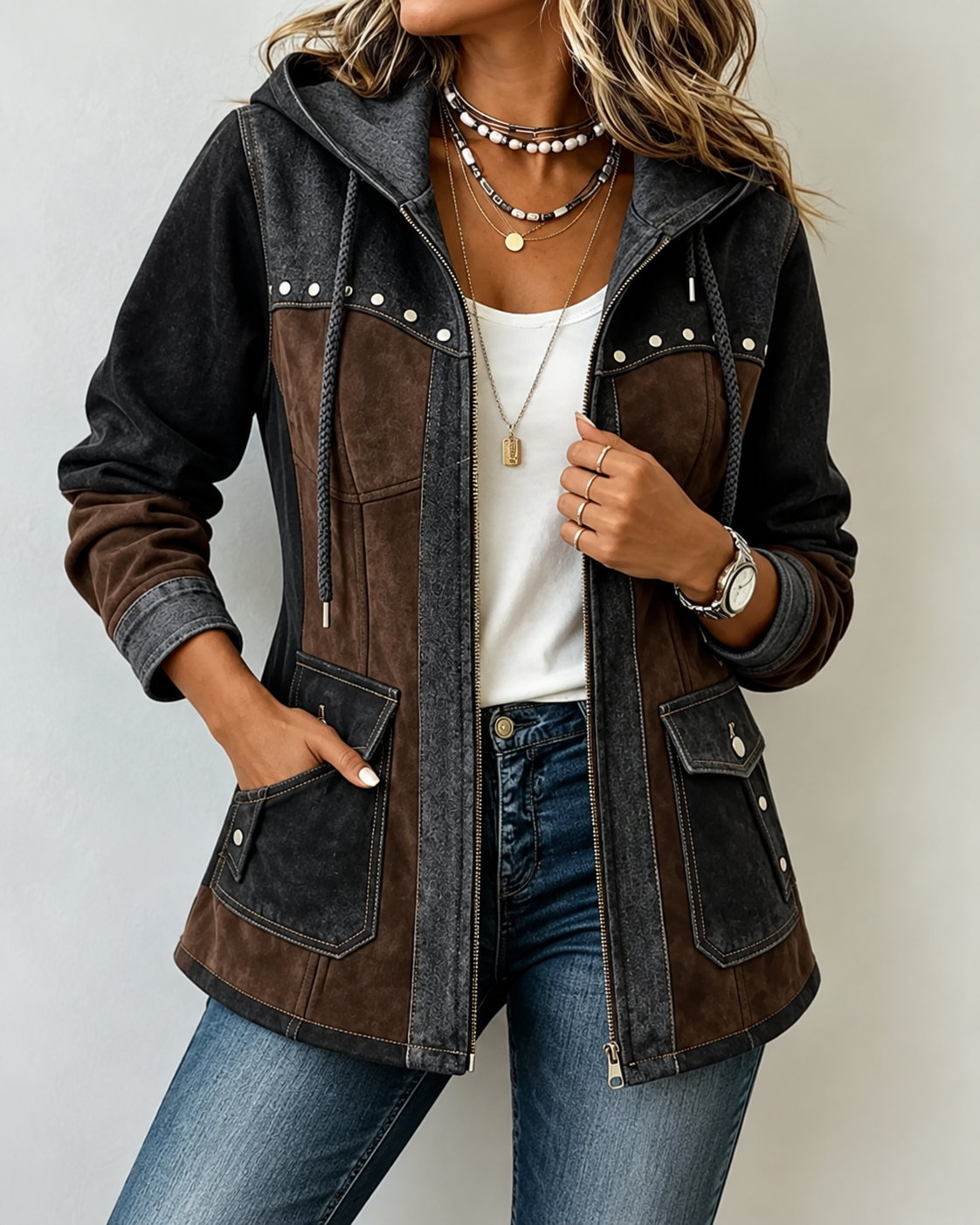 Susan™ | Comfortable Patchwork Jacket with Hood