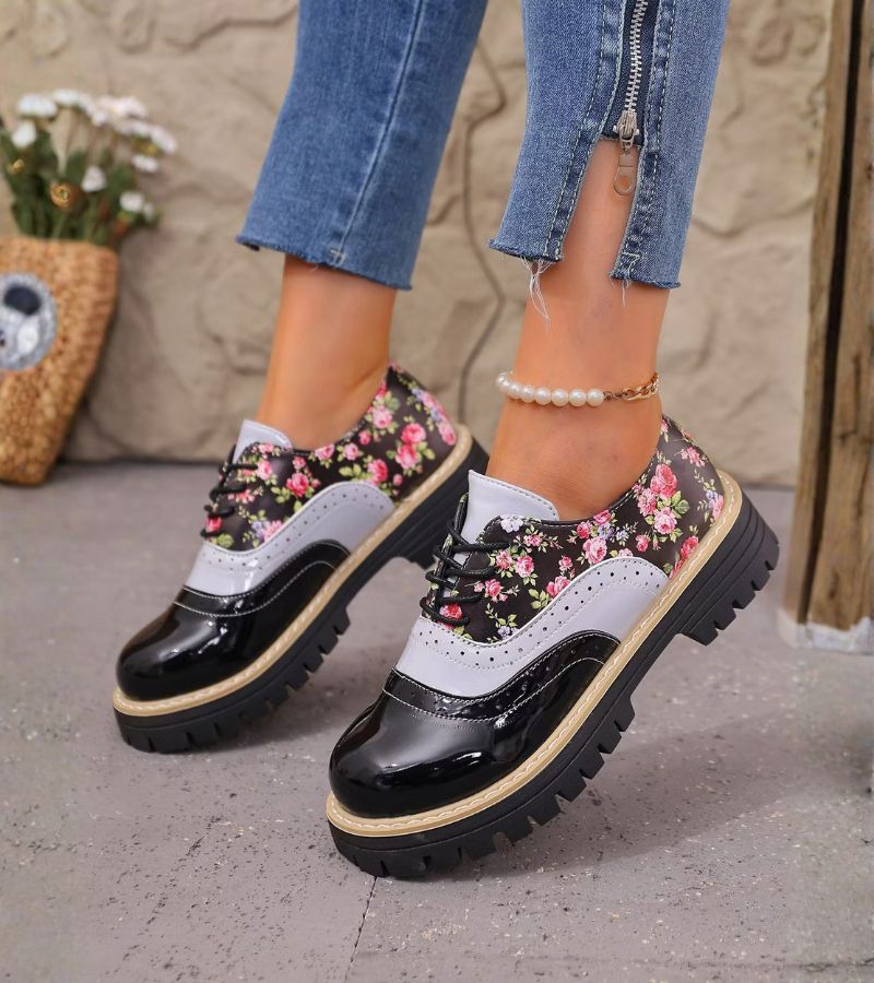 Karen™ | Orthopedic Oxford Shoes with Floral Print