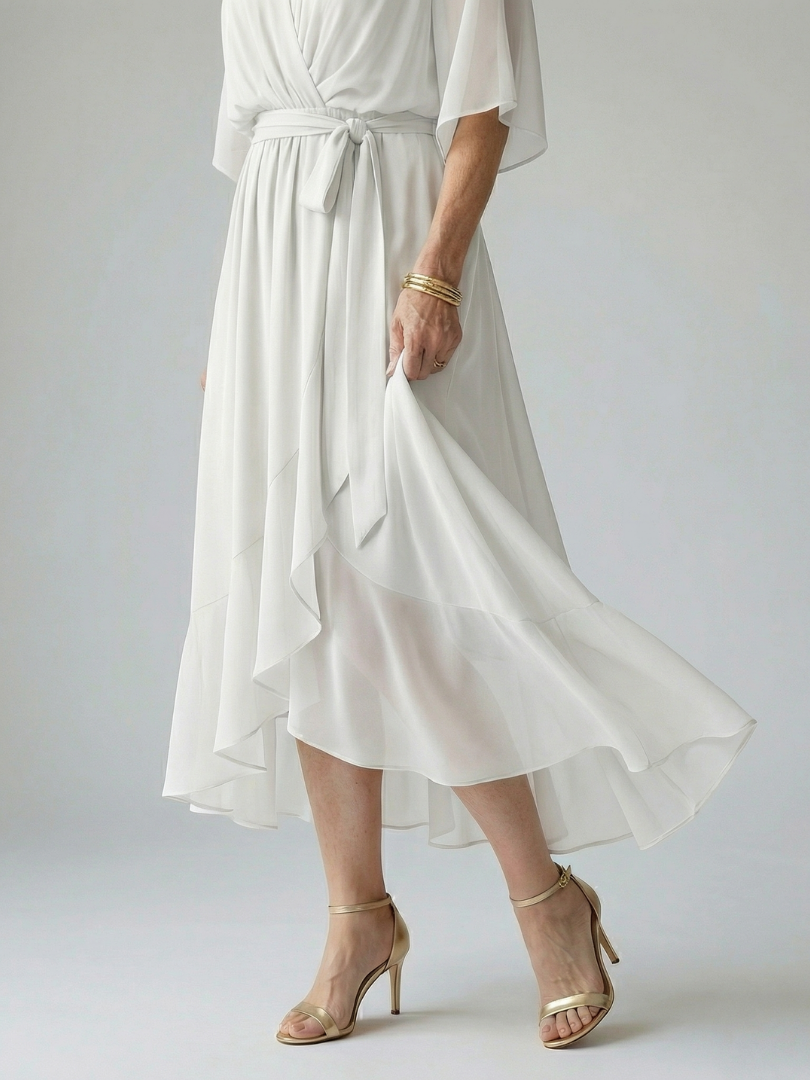 Kayla™ | Tummy-Flattering Draped Midi Dress