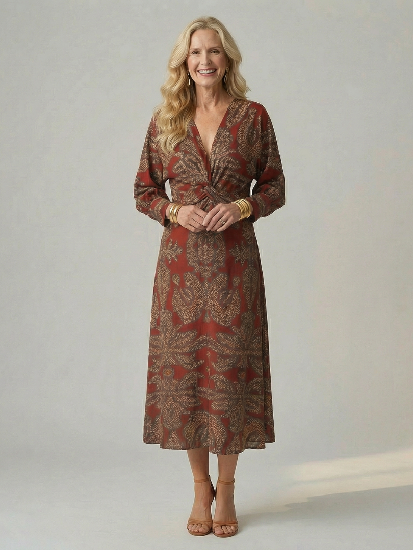 Kylie™ | Tummy-Flattering Wrap Midi Dress