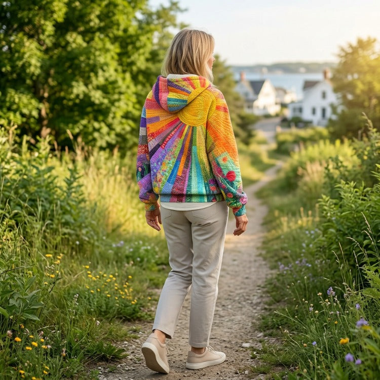 Judith™ | Colorful Quilted Hoodie with Print 4