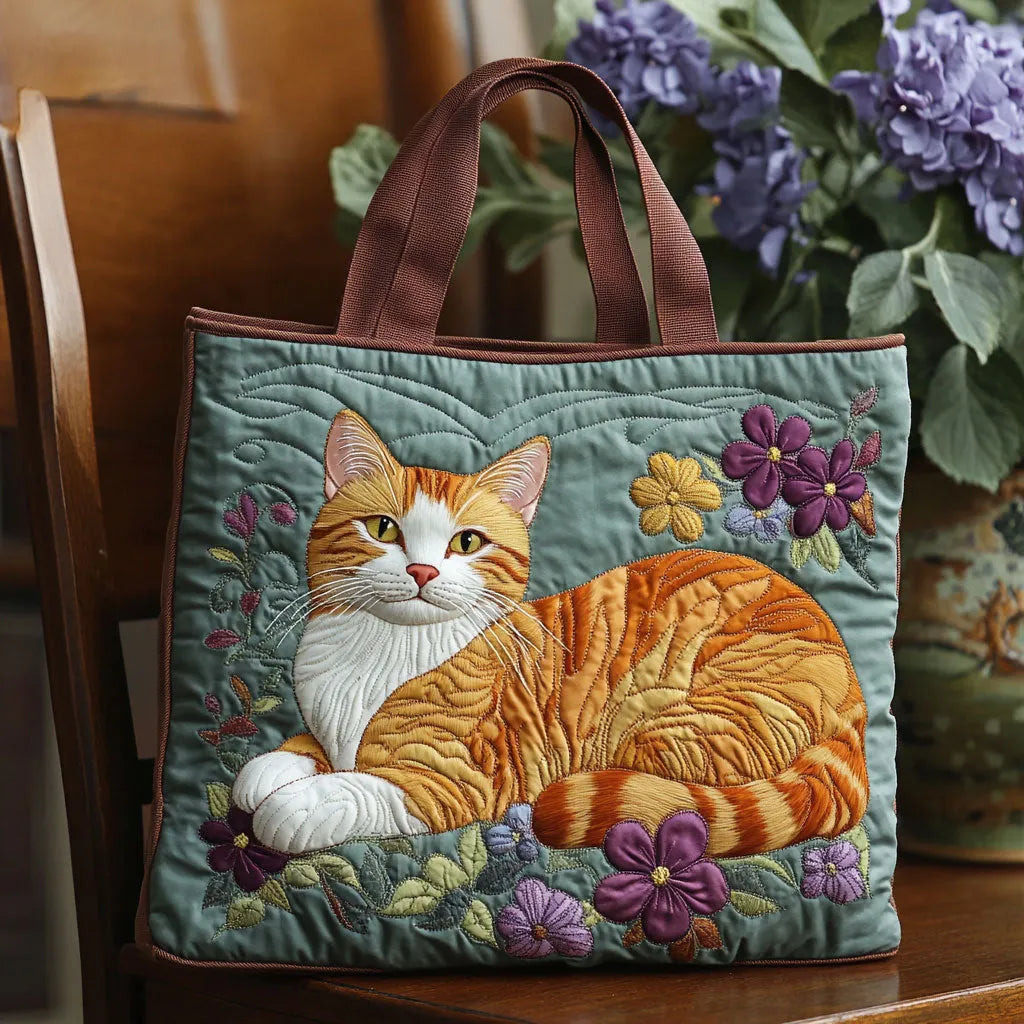 Handcrafted Tote Bag with Cats