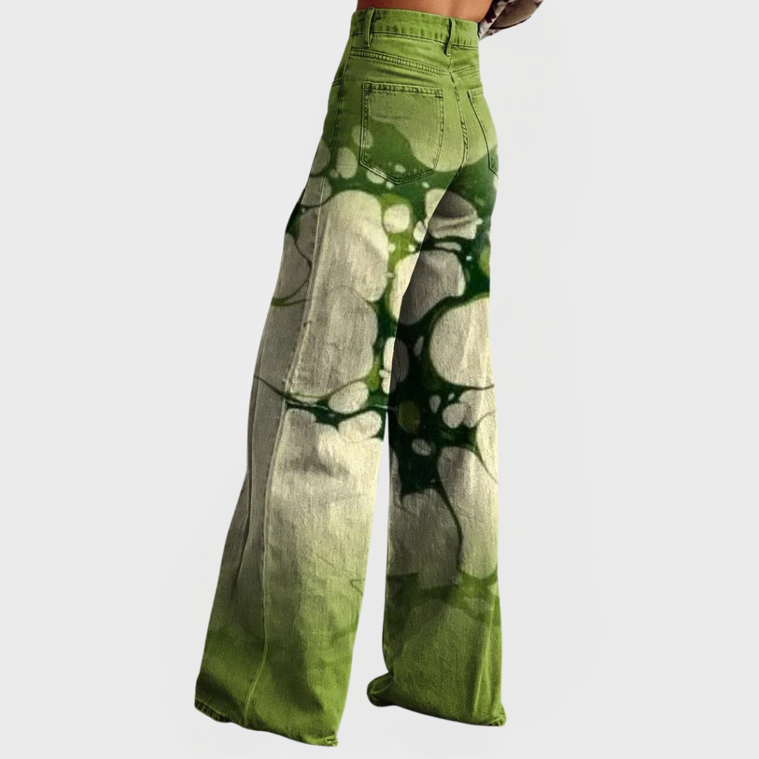 Comfortable artistic wide-leg jeans