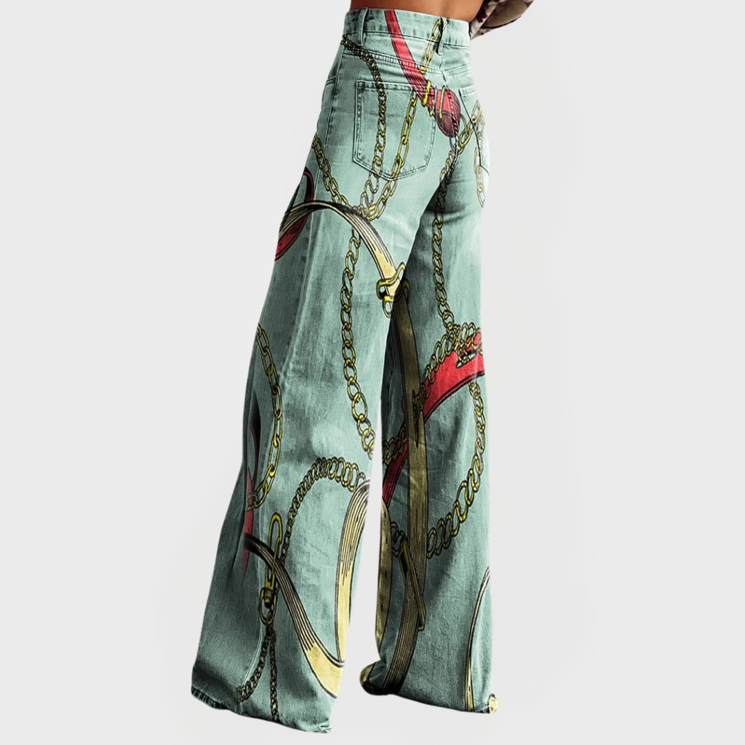 High-waisted elegant jeans with wide legs