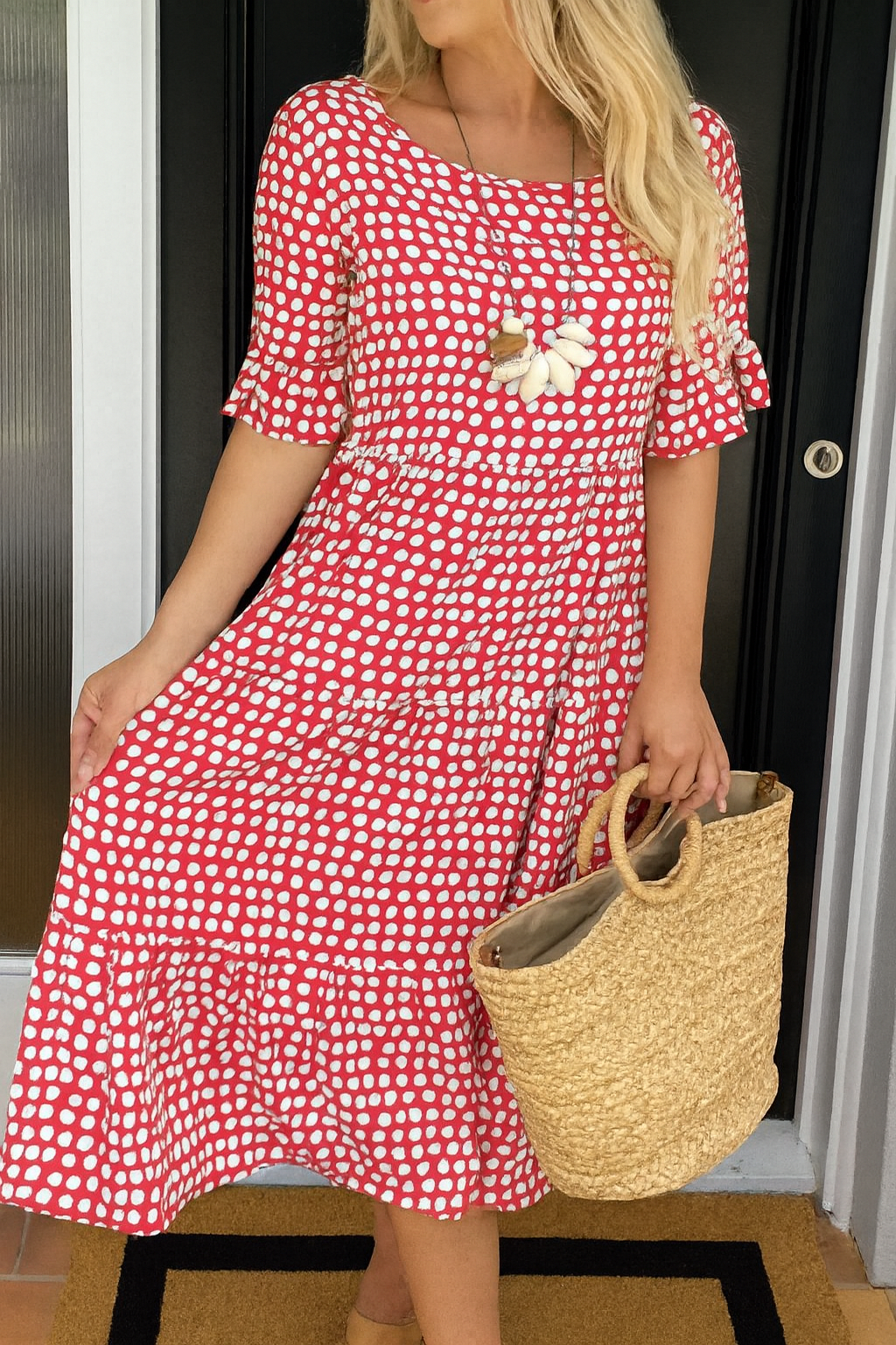 Iris™ | Sand-colored Midi Dress