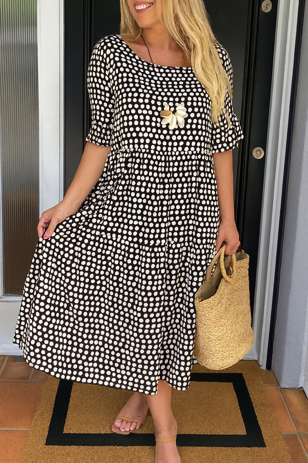 Iris™ | Sand-colored Midi Dress