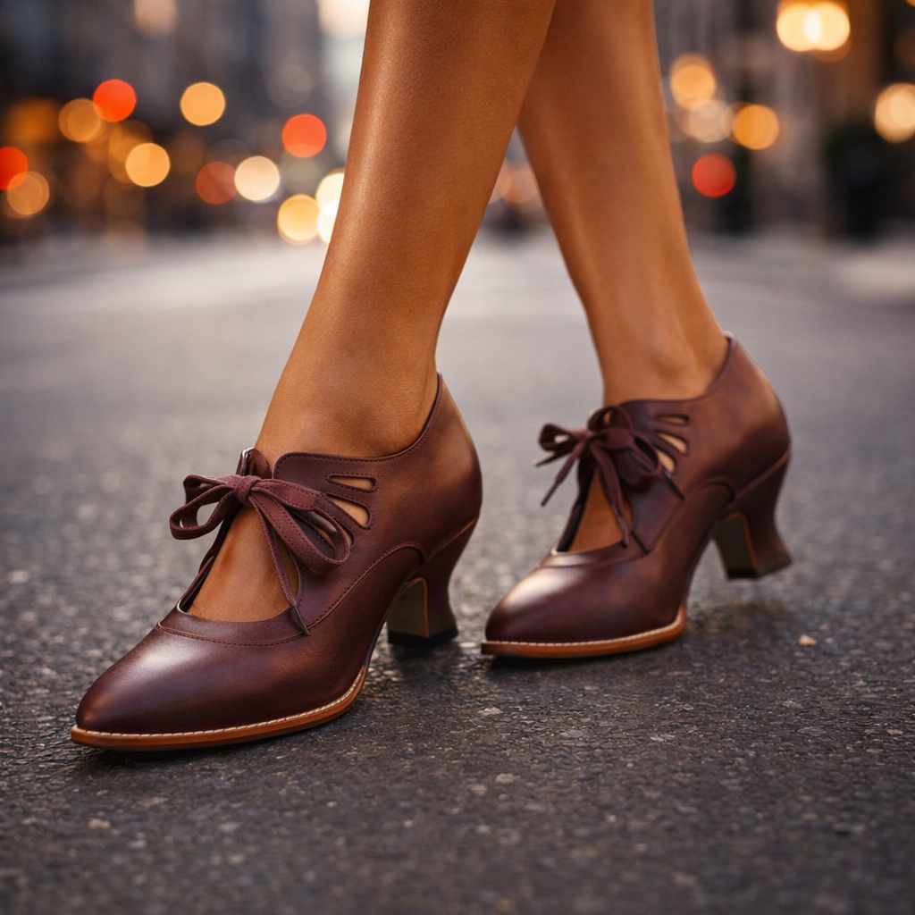Hazel™ | Orthopedic Leather Lace-Up Heels