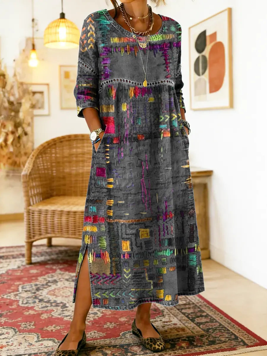 Peyton™ | Tummy-Flattering Patchwork Denim Dress