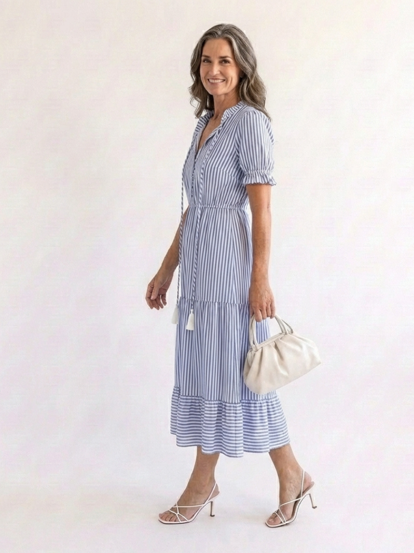 Dakota™ | Tummy-Flattering Striped Midi Dress