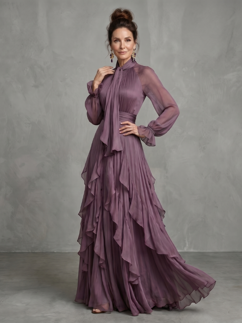 Katherine™ | Tummy-Flattering Ruffled Maxi Dress