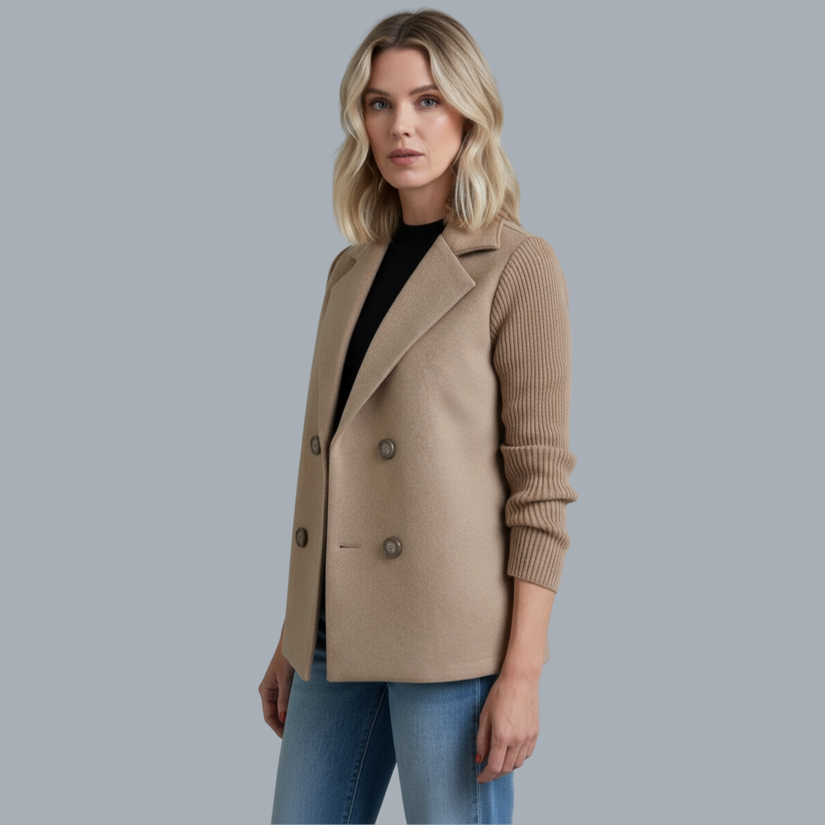 Susan™ | Comfortable Blazer Jacket with Knitted Sleeves 2