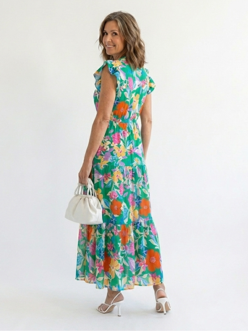 Lila™ | Tummy-Flattering Floral Midi Dress