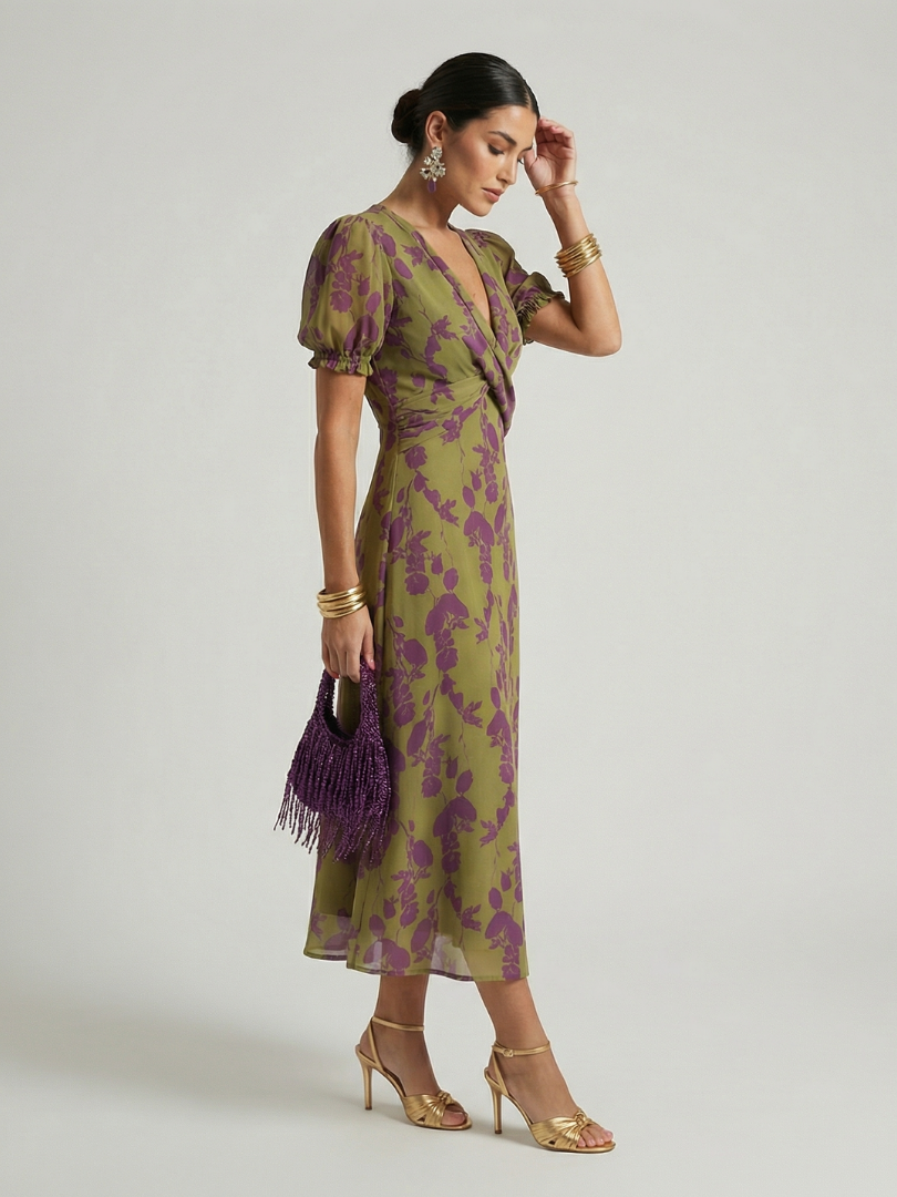 Jessica™ | Tummy-Flattering Floral Midi Dress