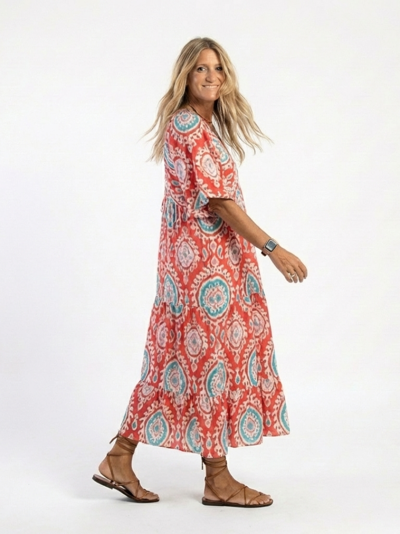Zaria™ | Tummy-Flattering Paisley Midi Dress