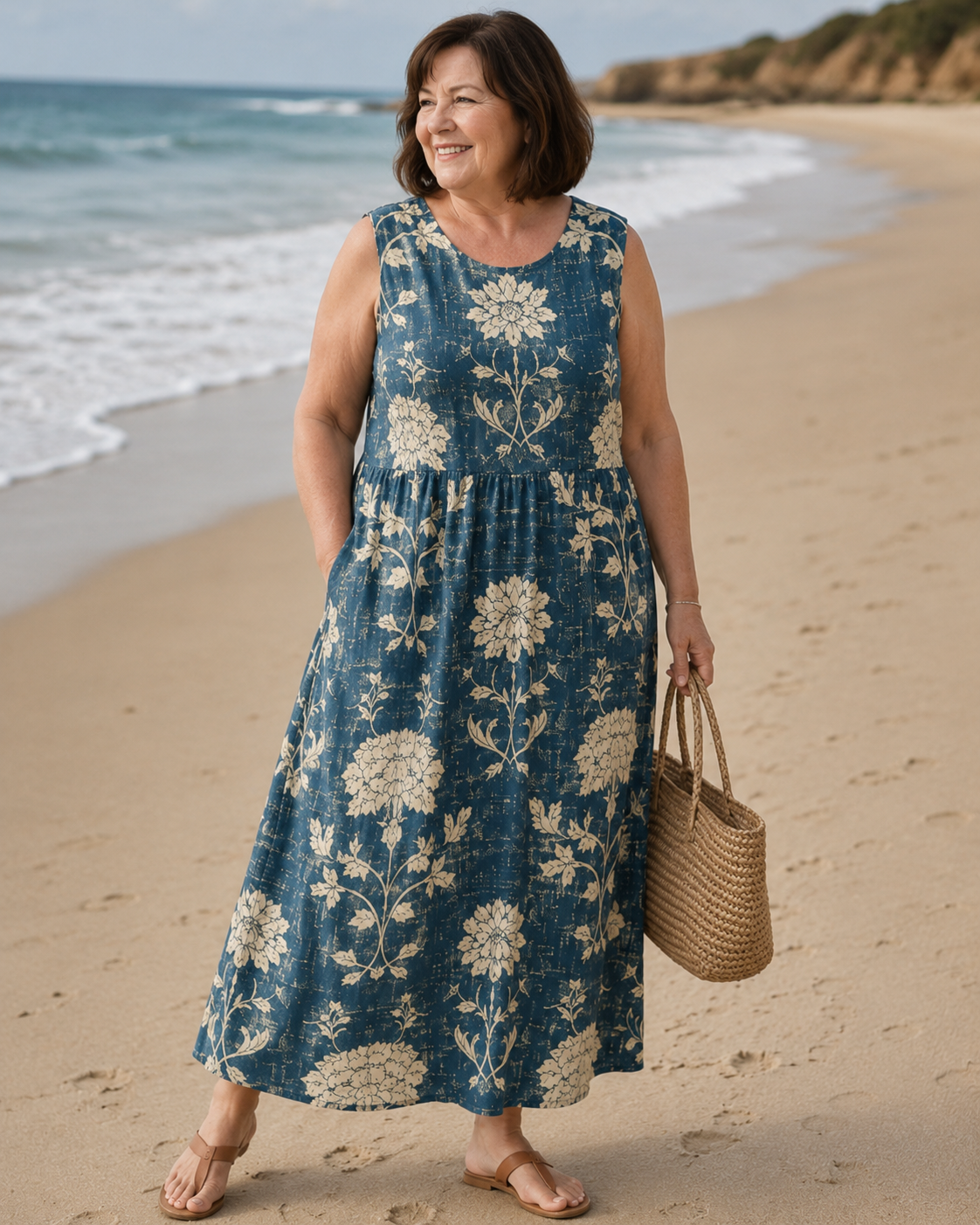Coralie™ | Floral Tummy-Camouflaging Midi Dress