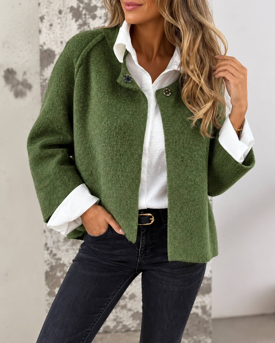 Lily™ | Soft Wool Button-Up Jacket