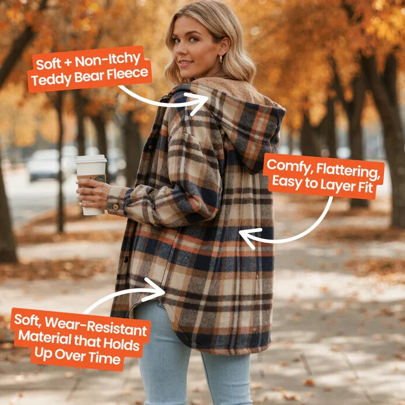 Stella™ | Soft Flannel Jacket with Hood