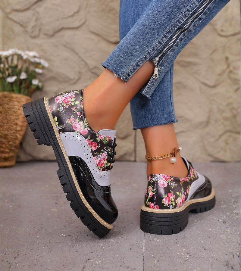 Karen™ | Orthopedic Oxford Shoes with Floral Print