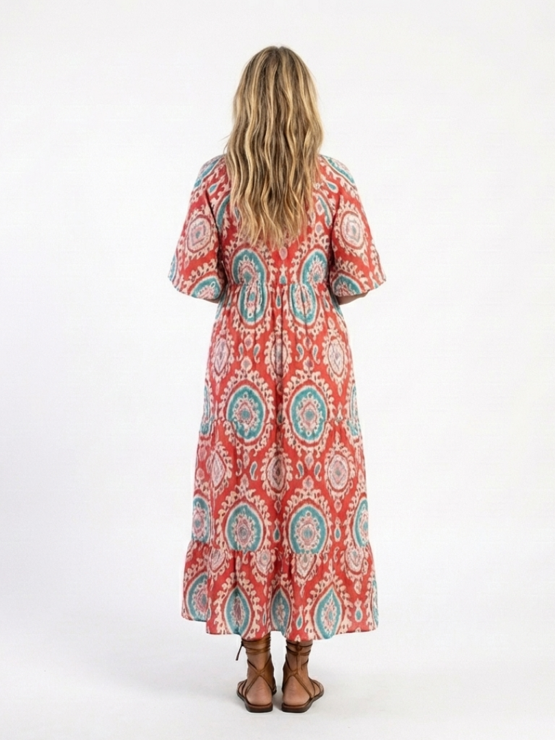 Zaria™ | Tummy-Flattering Paisley Midi Dress