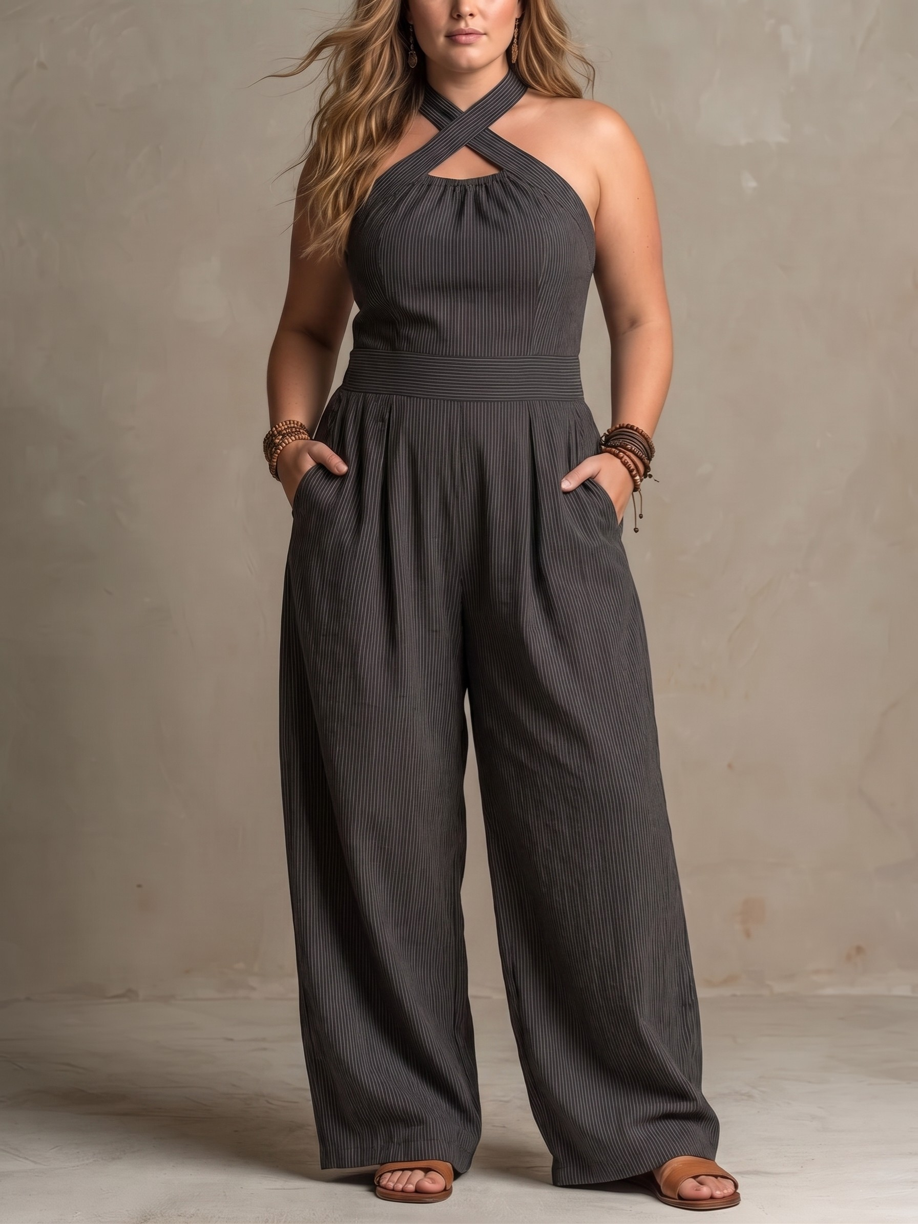 BIANCA™ - ELEGANT LINEN BLEND SUMMER JUMPSUIT