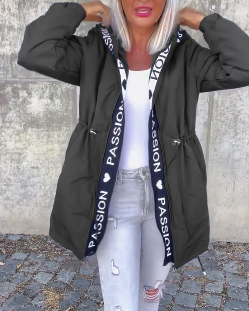 Brenda™ | Long Coat with Hood and Drawstring 12