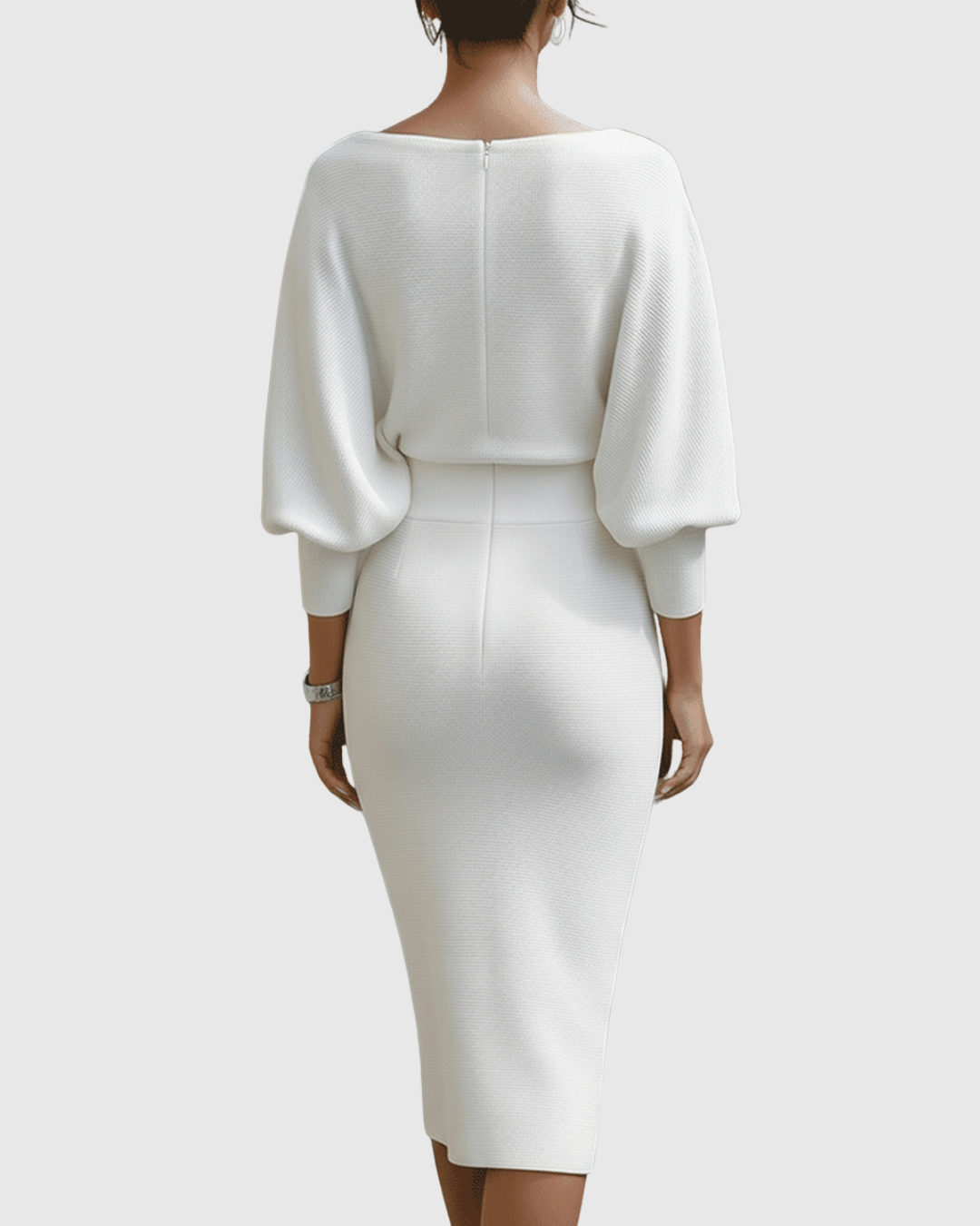 ISMERIA | Midi Dress with Batwing Sleeves