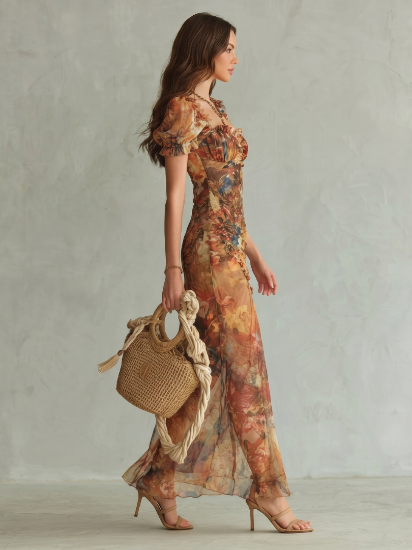 Taylor™ | Tummy-Flattering Ruffled Midi Dress