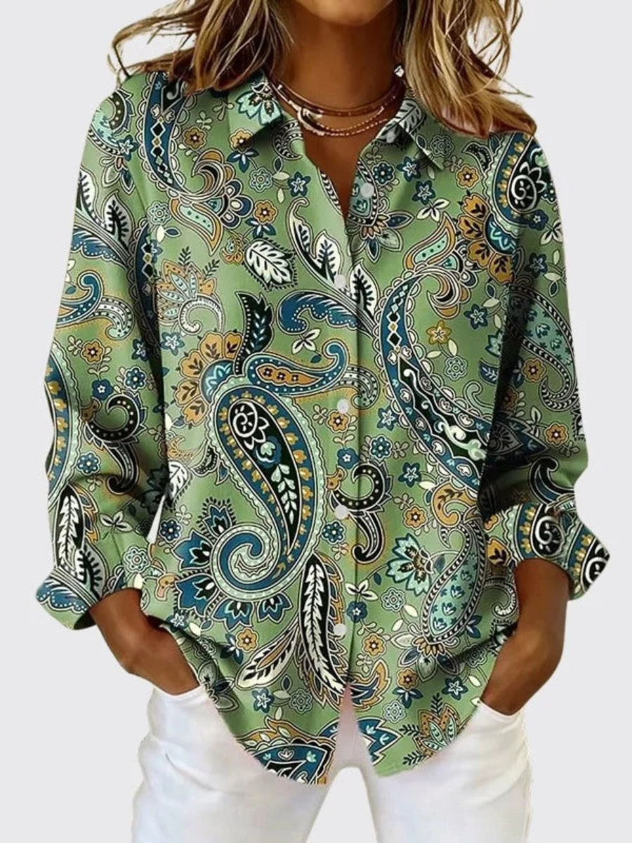 Hazel™ | Elegant Blouse with Paisley Print