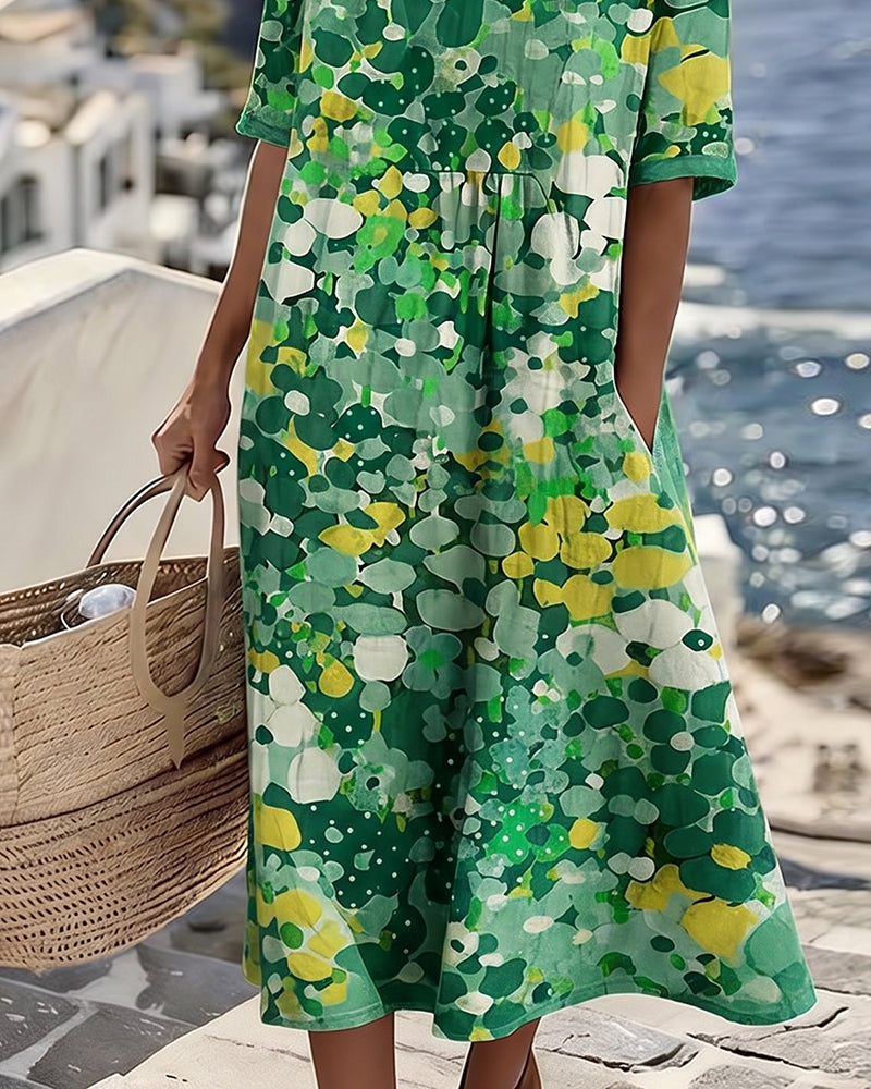 Elena | Loose and Light Floral Midi Dress