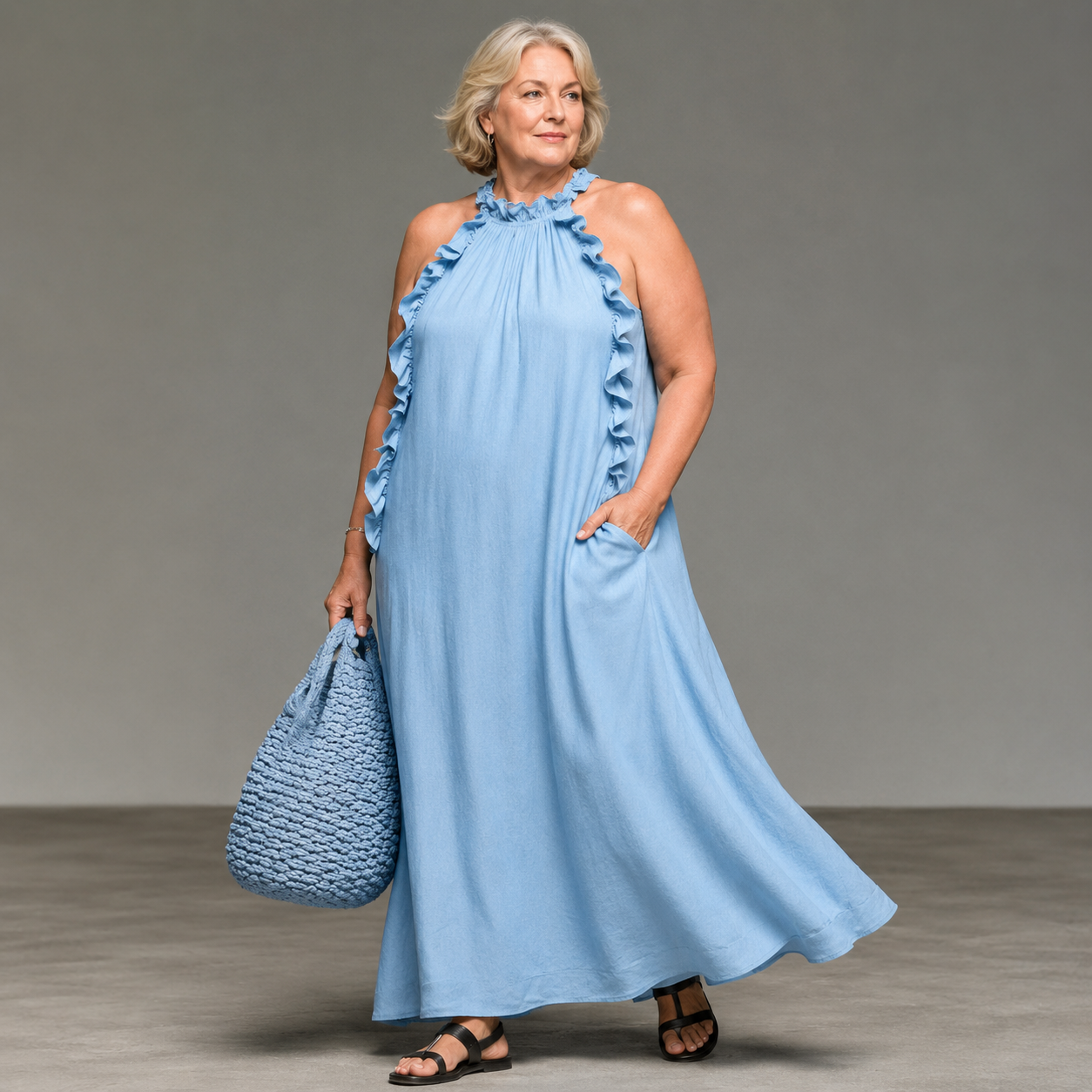 Paisley™ | Lightweight Non-Sheer Maxi Dress with Pockets Tummy-Flattering