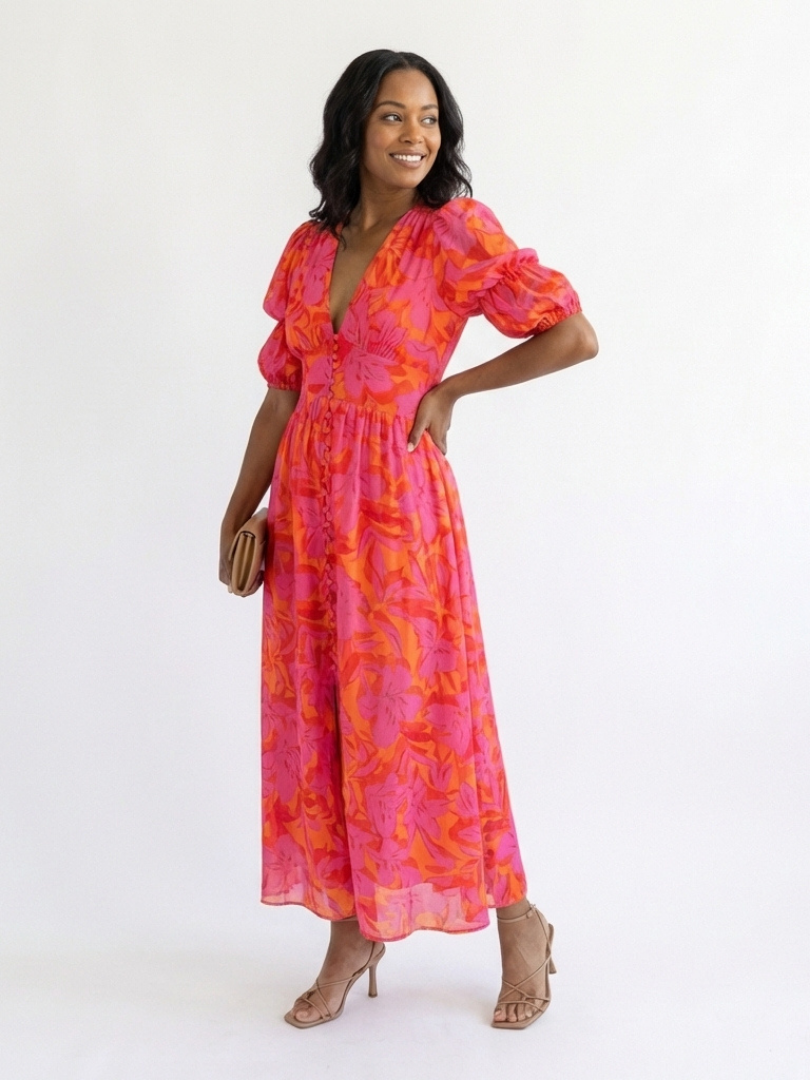 Willow™ | Tummy-Flattering Floral Midi Dress