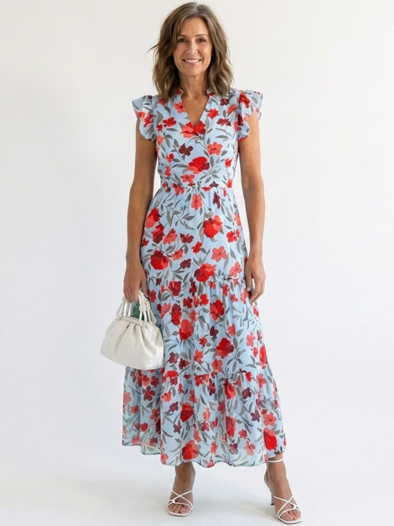 Lila™ | Tummy-Flattering Floral Midi Dress