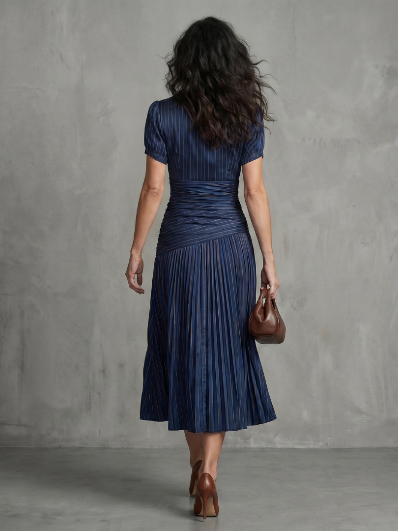 Brianna™ | Tummy-Flattering Pleated Midi Dress