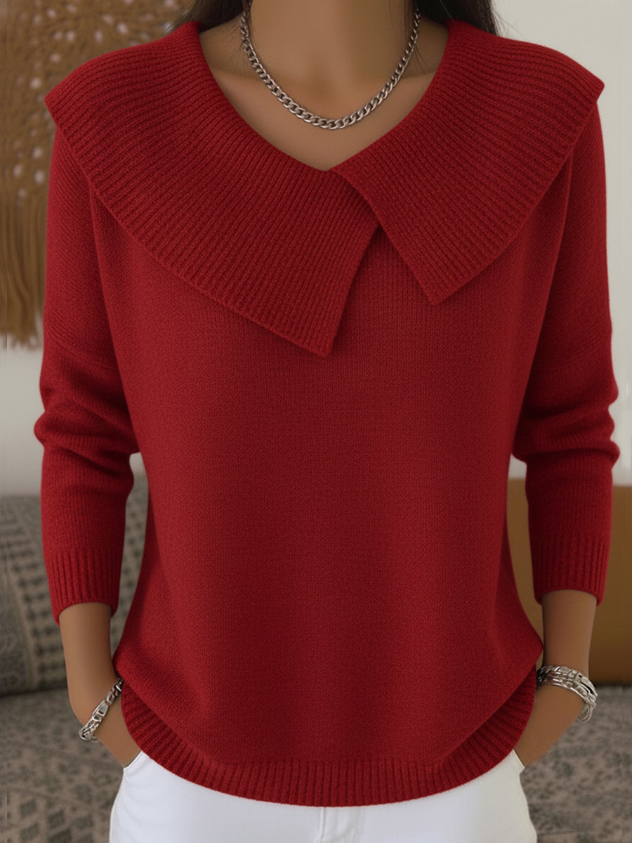 Karen™ | Warm Knitted Sweater with Wide Collar 2