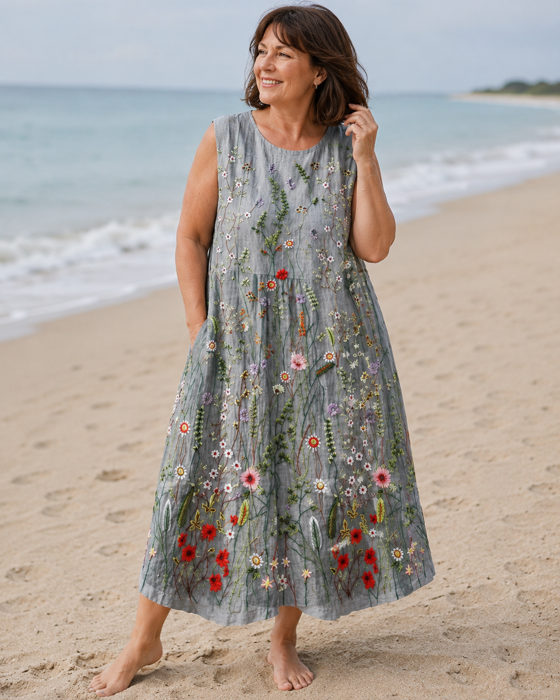 Coralie™ | Floral Tummy-Camouflaging Midi Dress
