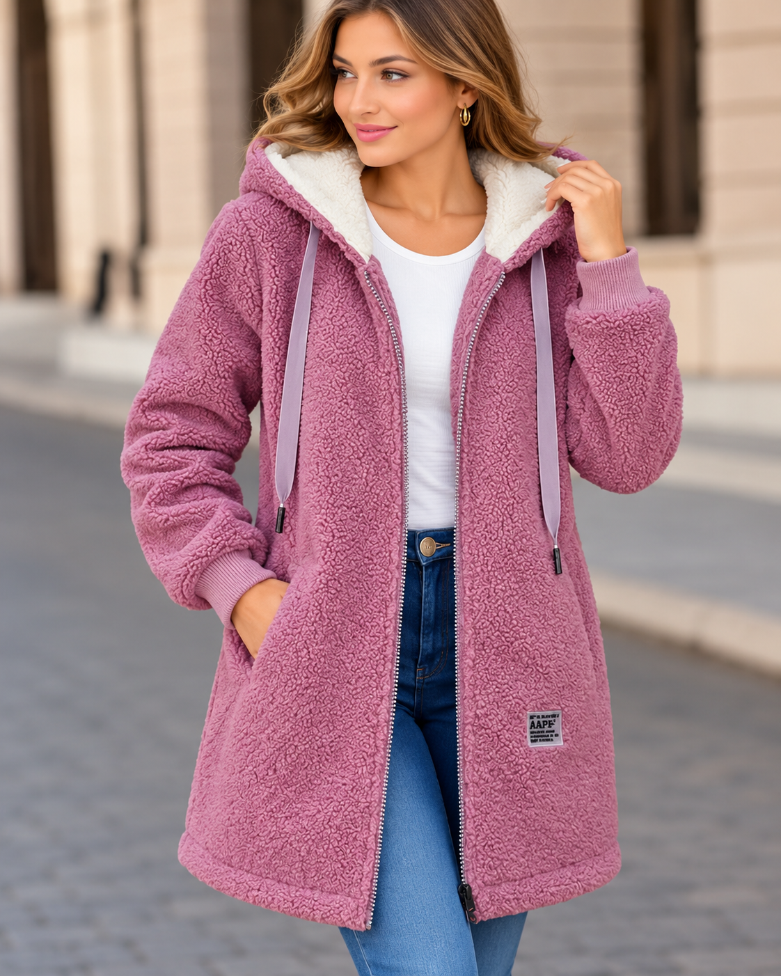 Sharon™ | Warm Long Fleece Jacket with Hood