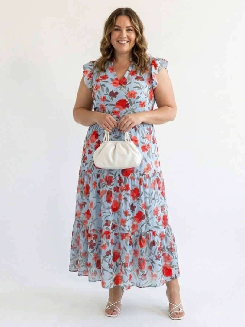 Lila™ | Tummy-Flattering Floral Midi Dress