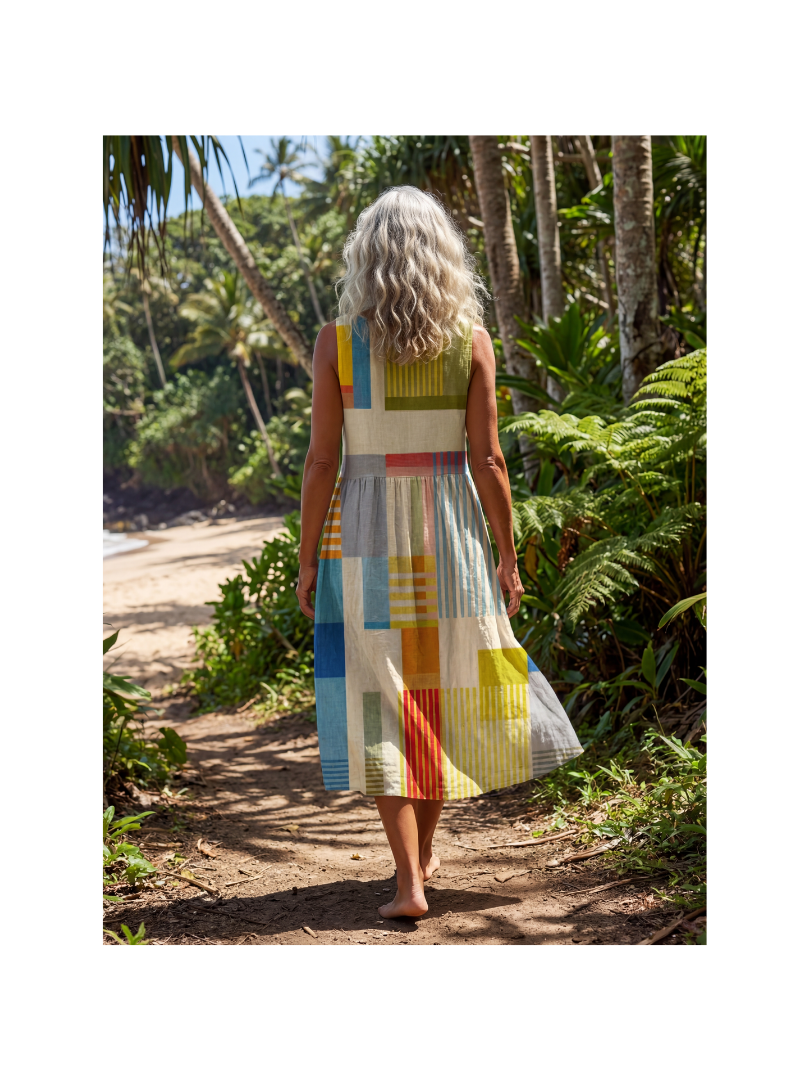 Shauna | Painted Block Midi Dress