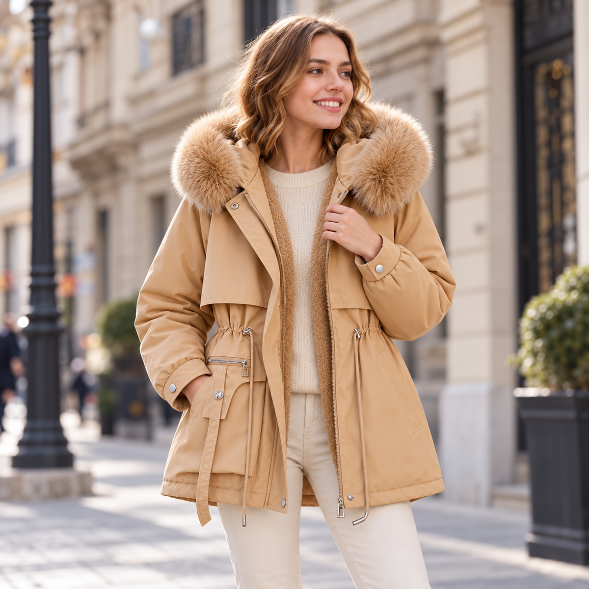 Patricia™ | Warm Winter Parka with Faux Fur Hood
