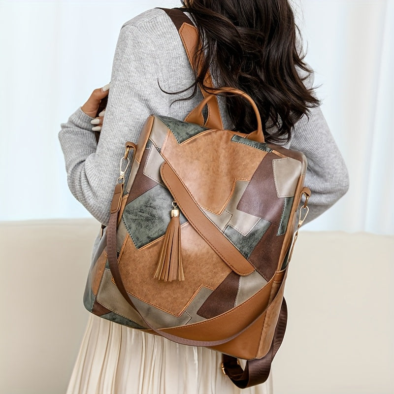 Janet™ | Patchwork Anti-Theft Backpack 7