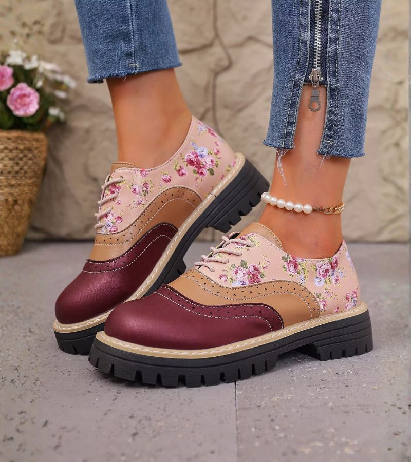 Karen™ | Orthopedic Oxford Shoes with Floral Print