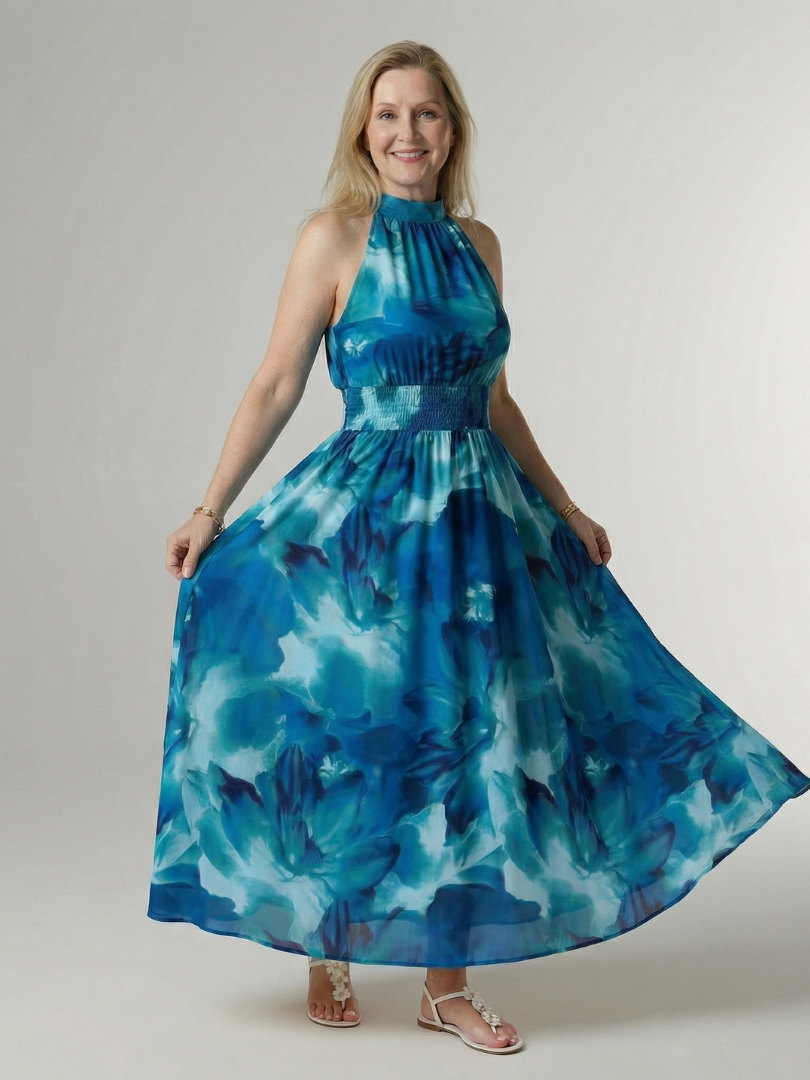 Paige™ | Tummy-Flattering Halter Midi Dress