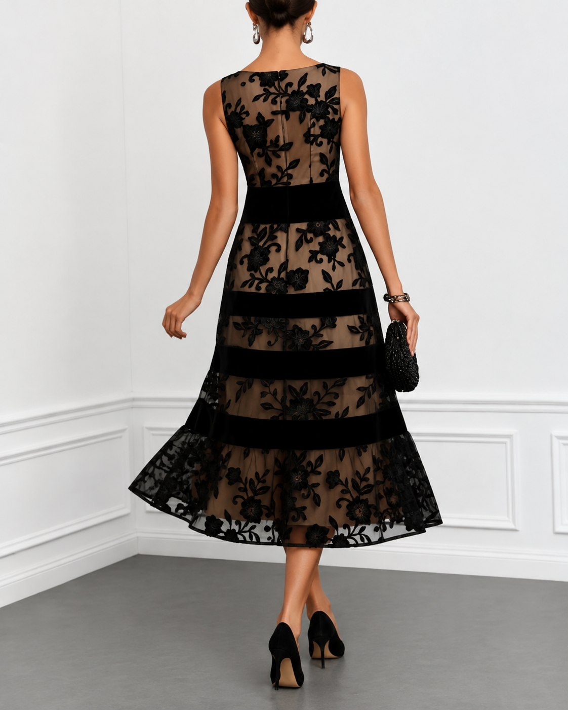 Carla™ | Elegante Buikcamouflerende Kanten Midi Jurk