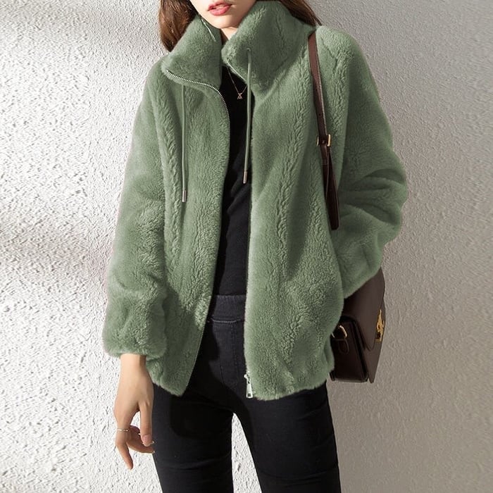 Deborah™ | Soft Teddy Jacket with Stand Collar