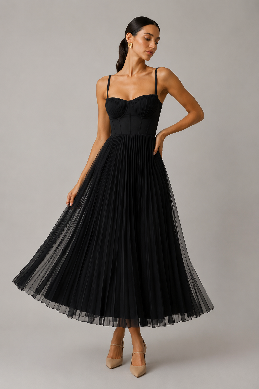 Lily™ | Elegant Tummy-Flattering Pleated Maxi Dress