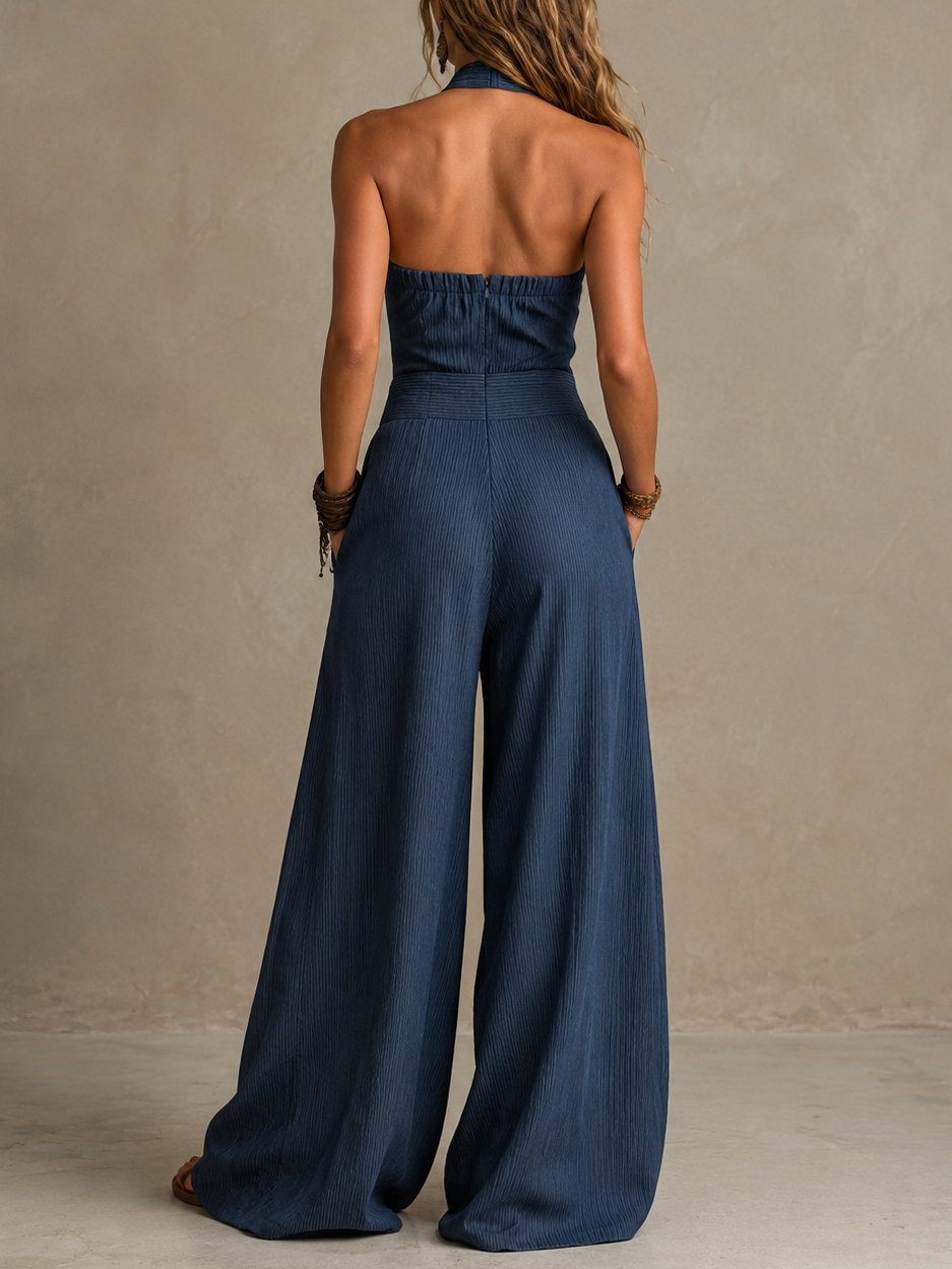 Audrey™ | Wide Jumpsuit with Crossed Neckline