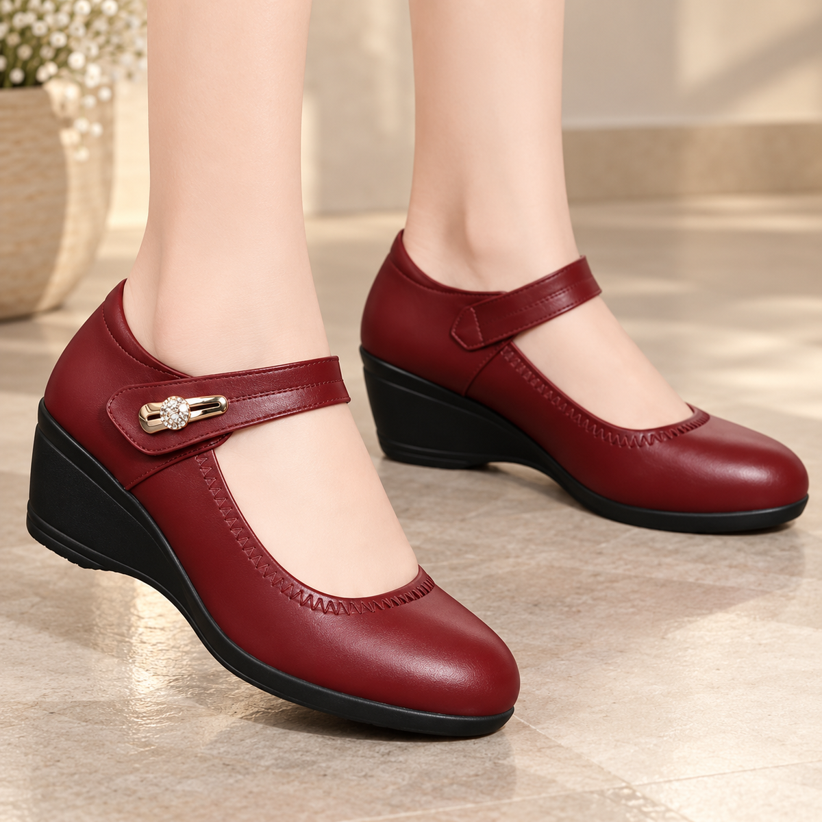 Linda™ | Orthopedic Leather Wedge Shoes