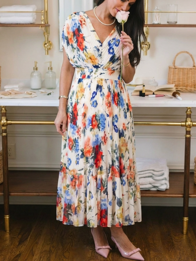 Savannah™ | Tummy-Flattering Floral Midi Dress